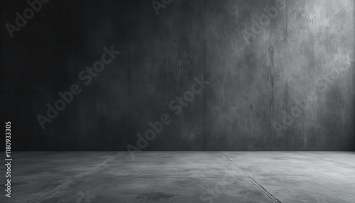 A polished concrete floor with a smoky charcoal wall for mysterious product photography.