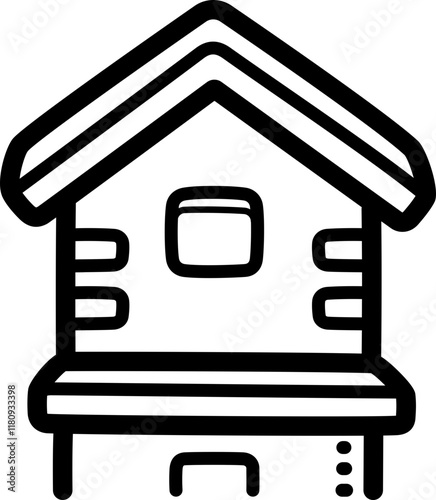 Attic doodle vector icon and illustration