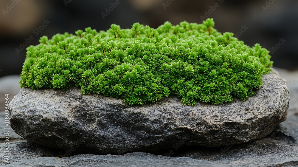 Moss on Stone: A Peaceful Nature Scene Moss on Stone: A Peaceful Nature Scene
