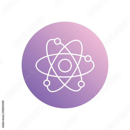 Atom icon isolated on a white background. Vector illustration.