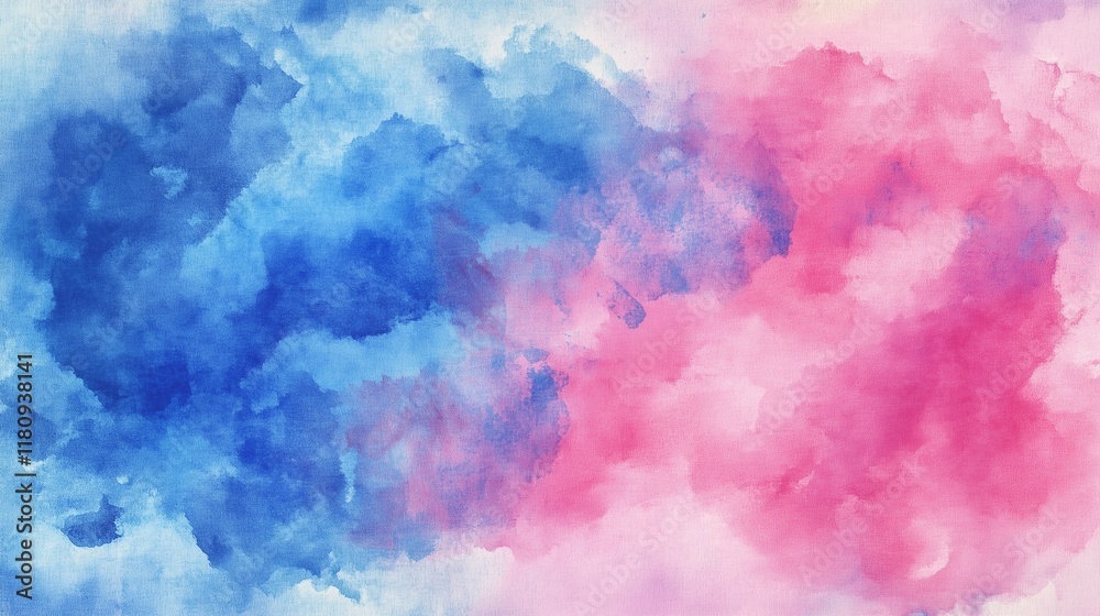 Soft pastel pink and blue watercolor background with cloud texture, vector illustration Soft pastel pink and blue watercolor background with cloud texture, vector illustration