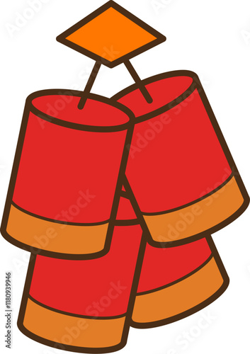 Bunch of Chinese Firecrackers Illustration