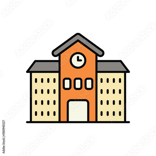 University Campus icon isolated on a white background. Vector illustration.