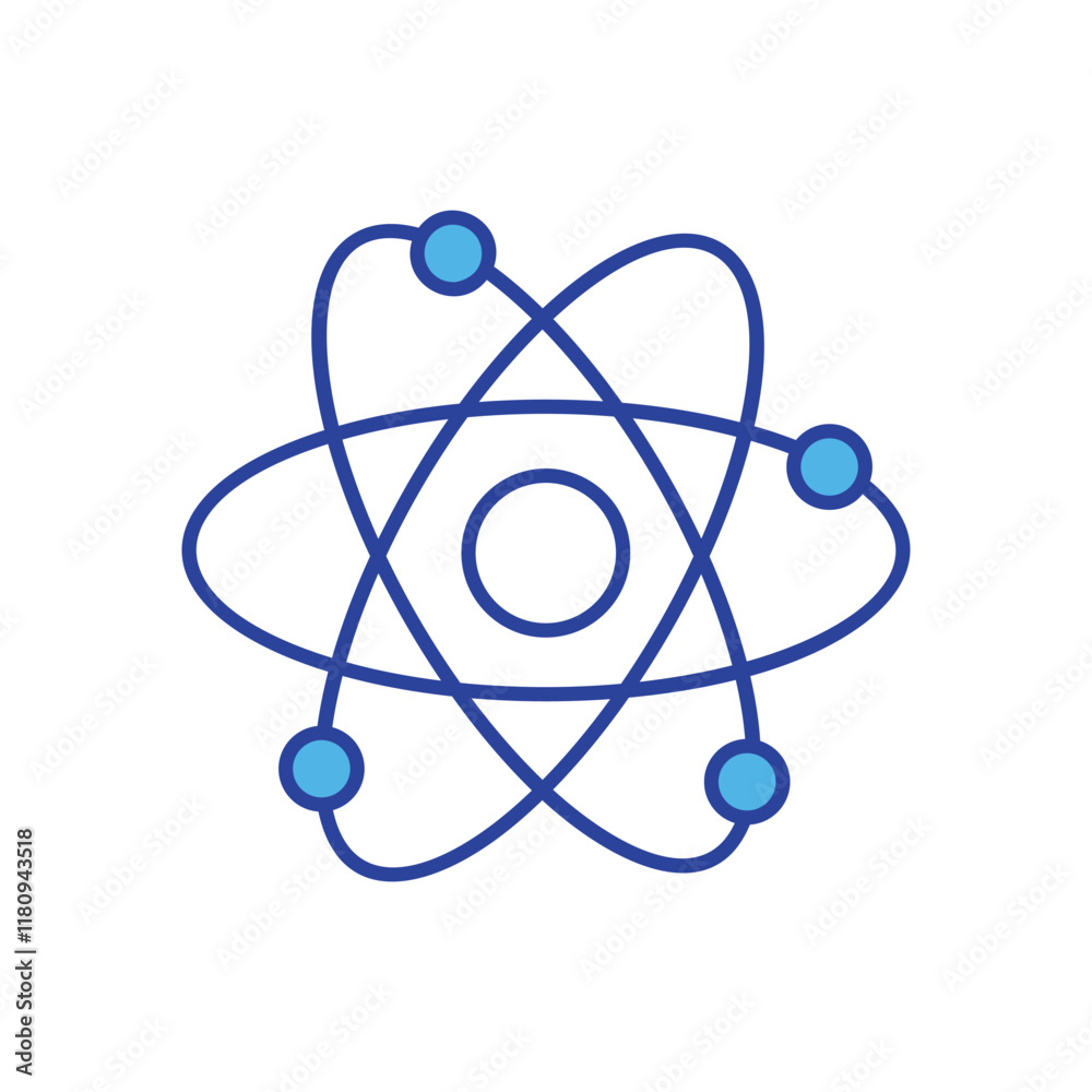 Atom icon isolated on a white background. Vector illustration. Atom icon isolated on a white background. Vector illustration.