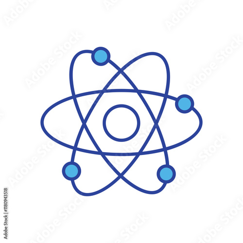 Atom icon isolated on a white background. Vector illustration.