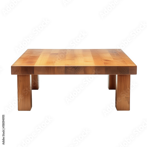 simple. modern wooden coffee table with a flat. rectangular surface and sturdy legs its minimalist design emphasizes natural wood grain and color. making it suitable for various interior styles the ta photo