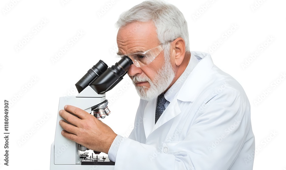 Scientist Analyzing Samples in Laboratory, A focused researcher examines a slide under a microscope, surrounded by scientific equipment and notes. Scientist Analyzing Samples in Laboratory, A focused researcher examines a slide under a microscope, surrounded by scientific equipment and notes.