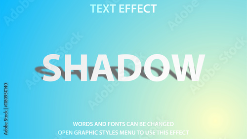 shadow text effect. Vector illustration.
Editable 