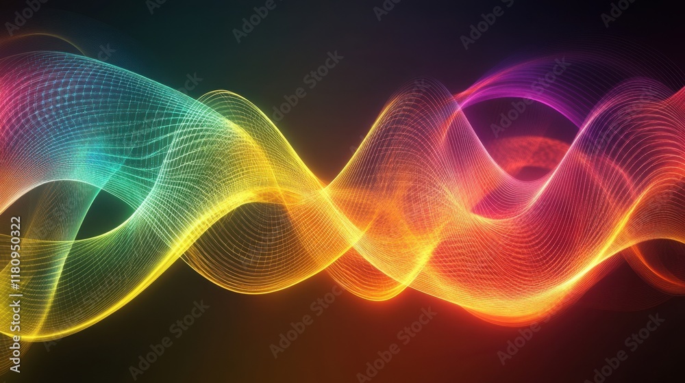 A vibrant, colorful wave design featuring flowing lines in various hues, creating a dynamic and energetic visual effect. A vibrant, colorful wave design featuring flowing lines in various hues, creating a dynamic and energetic visual effect.