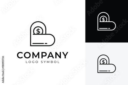 donate or saving logo icon design graphic symbol can be used charity, wallet, investment vector logo template