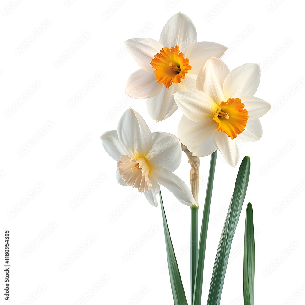 spring flowers narcissus isolated on white background. daffodil spring flowers narcissus isolated on white background. daffodil
