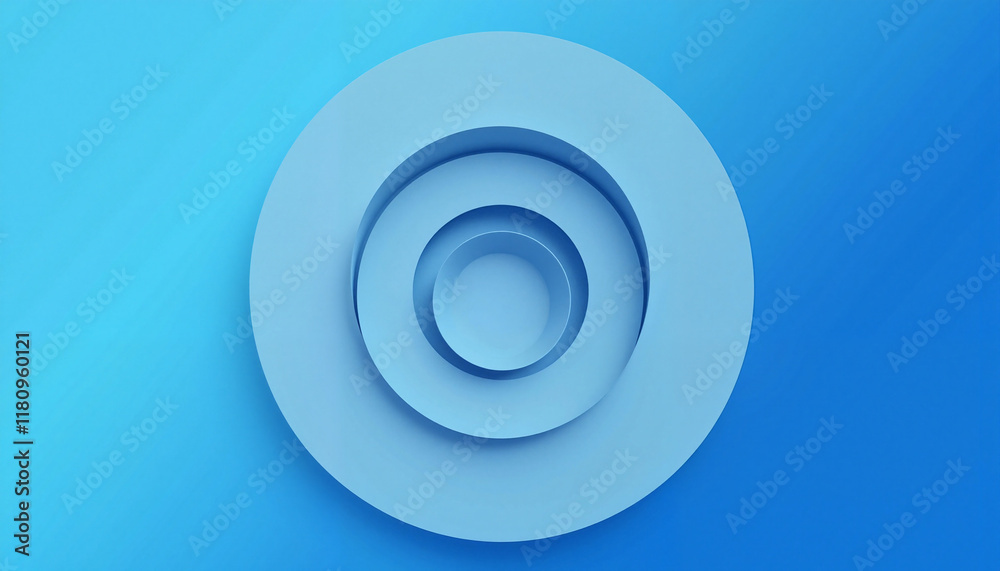 Abstract blue circular layers design on a gradient blue background Abstract blue circular layers design on a gradient blue background