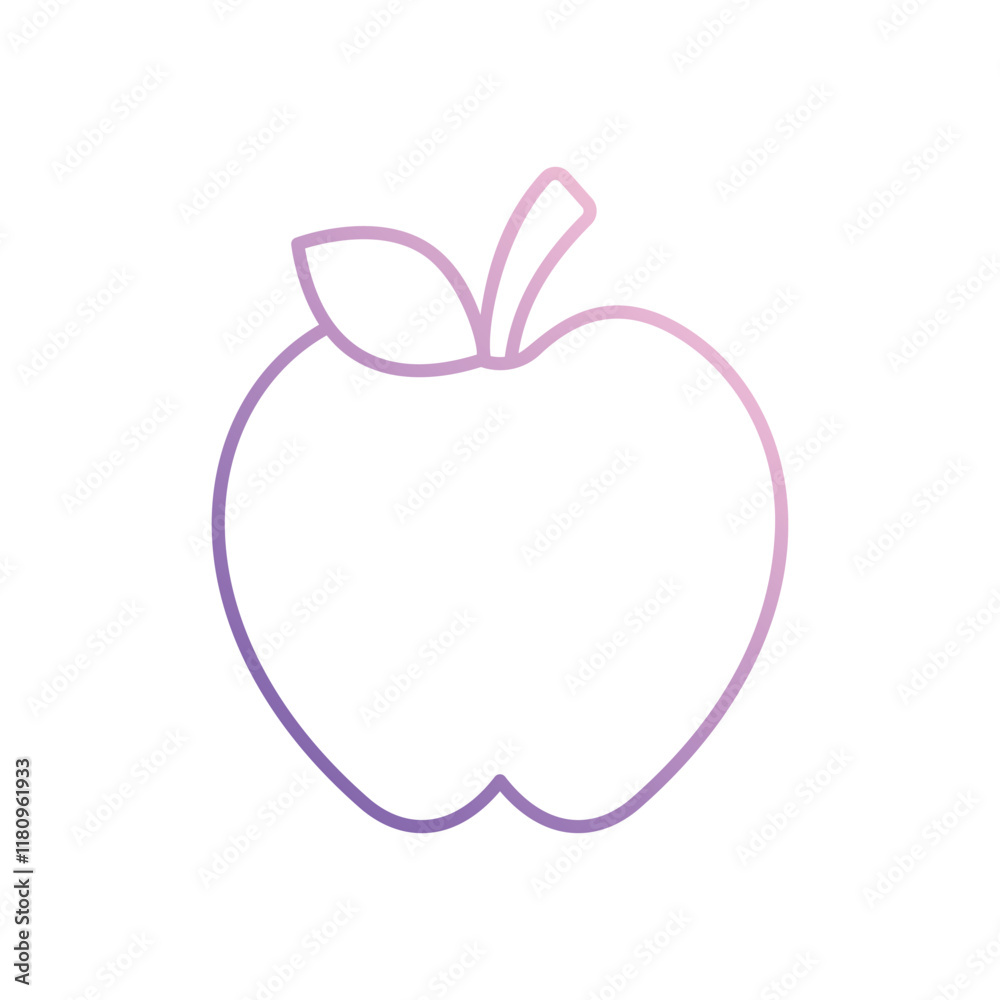 Fototapeta premium Apple icon isolated on a white background. Vector illustration.