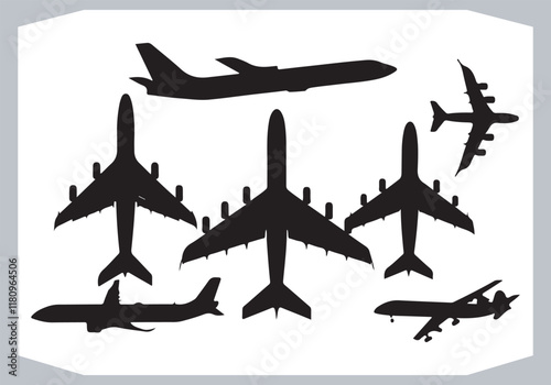 Elegant Logotype Icons Featuring Airplane Silhouettes