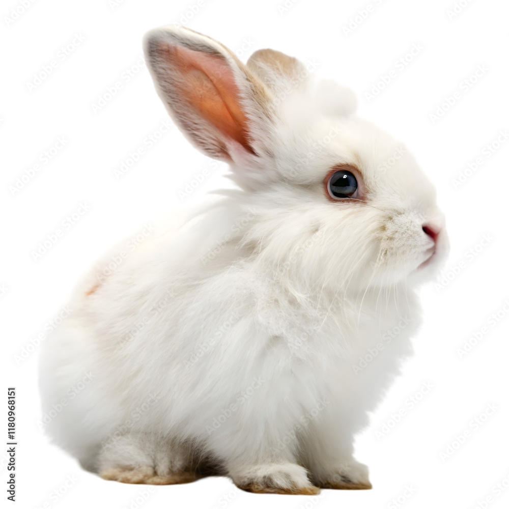 the cutest white and fluffy easter bunny on transparent background the cutest white and fluffy easter bunny on transparent background