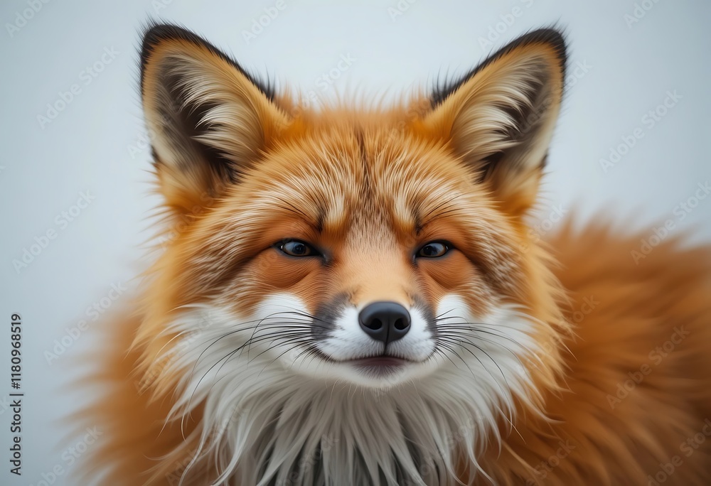 A Red Fox Portrait Showing Beautiful Fur and Eyes A Red Fox Portrait Showing Beautiful Fur and Eyes