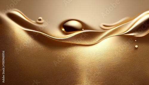 なめらかな柔らかいイメージの金色の背景素材、テクスチャー。コピースペースあり。aiで生成
