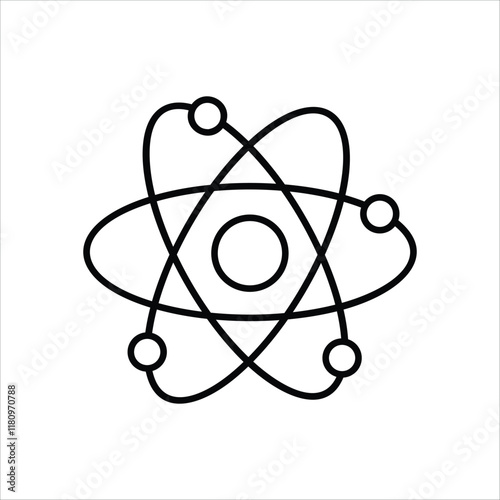 Atom icon isolated on a white background. Vector illustration.