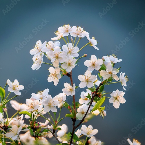 フッキソウは春に咲く花で枝の先に白い小花が集まって咲いている