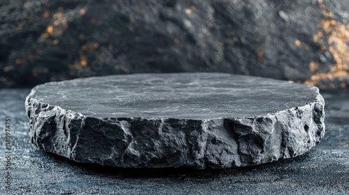 Dark Grey Stone Texture Background: Rough, Solid Rock Surface for Design photo