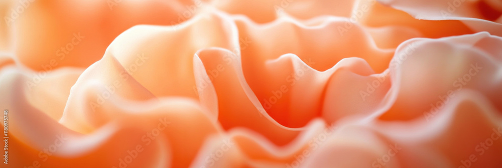 Soft peach petals create delicate, wavy texture, evoking sense of calm and beauty Soft peach petals create delicate, wavy texture, evoking sense of calm and beauty