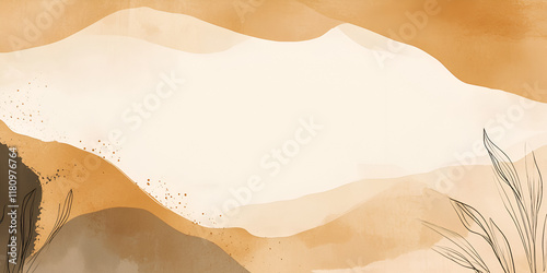 Desert Bloom: Abstract Watercolor Landscape 