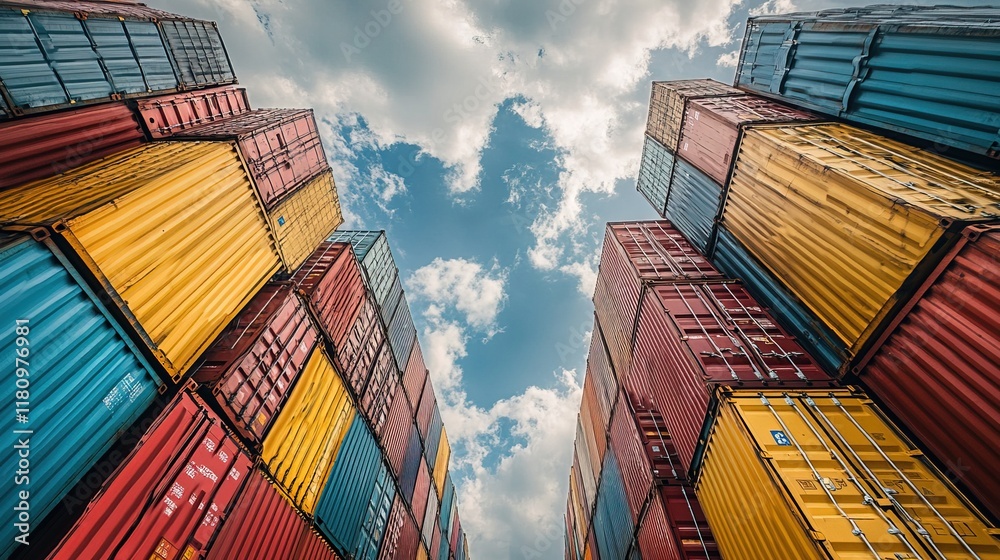 Fototapeta premium International Cargo Shipments Row 