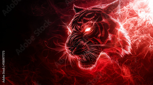 Fiery Tiger: A Red-Hot Digital Art Masterpiece
