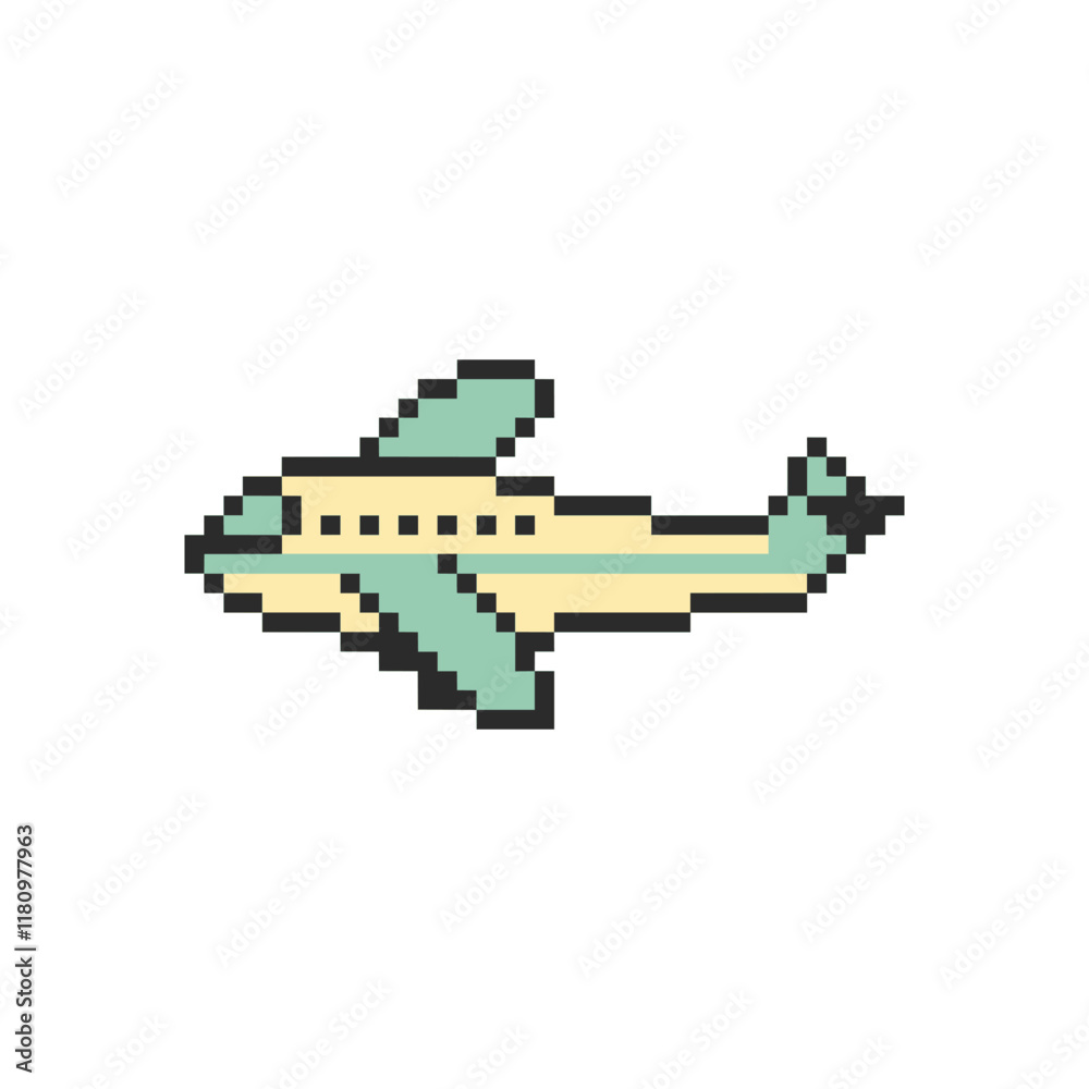 Fototapeta premium plane design retro pixel art