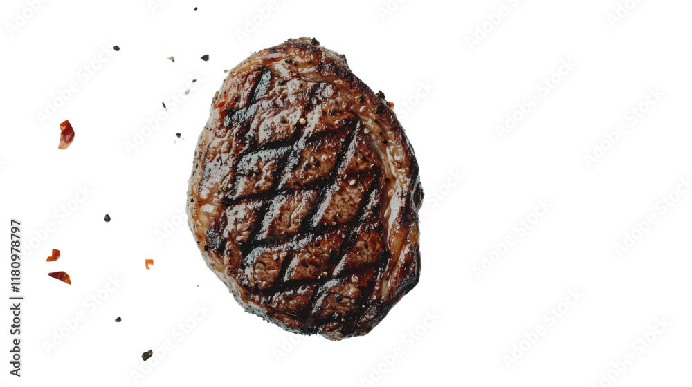Grilled steak with char marks transparent background Grilled steak with char marks transparent background