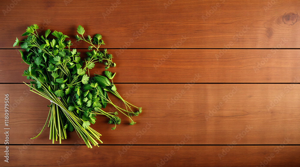 Fresh green herbs on table. farmhouse cooking. flavour. illustration photo. negative space, copy space. Fresh green herbs on table. farmhouse cooking. flavour. illustration photo. negative space, copy space.
