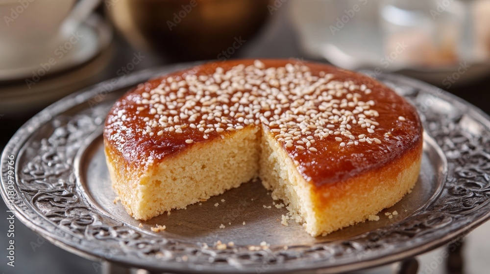 A Slice of Exquisite Sesame Cake A Slice of Exquisite Sesame Cake