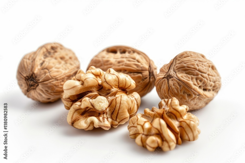 High Definition Picture of Nuts Isolated on White Background High Definition Picture of Nuts Isolated on White Background
