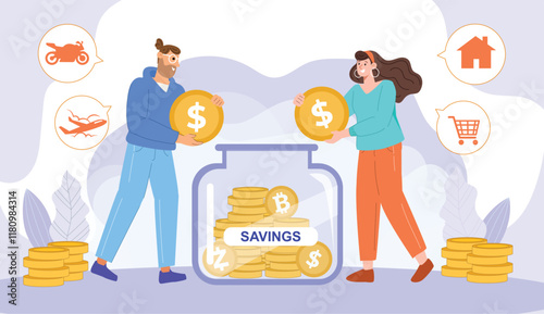 A concept highlighting savings and wealth management, creatively visualized for better understanding.