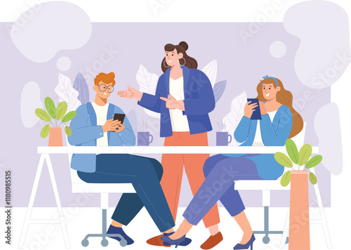 Modern social media addiction, creatively illustrating the impact of digital platforms on users.