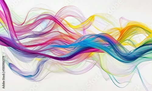 Abstract Flow of Color:  Vibrant, flowing ribbons of color intertwine in a mesmerizing abstract pattern. A symphony of hues dances across the canvas, evoking a sense of energy, movement.