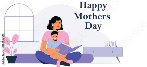 A touching Mother’s Day moment of reading together, highlighting the special bond between mother and child.