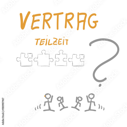 Vertrag Teilzeit grau Grafik 