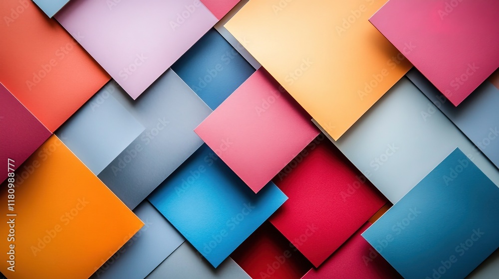 Colorful abstract background of overlapping squares paper Colorful abstract background of overlapping squares paper