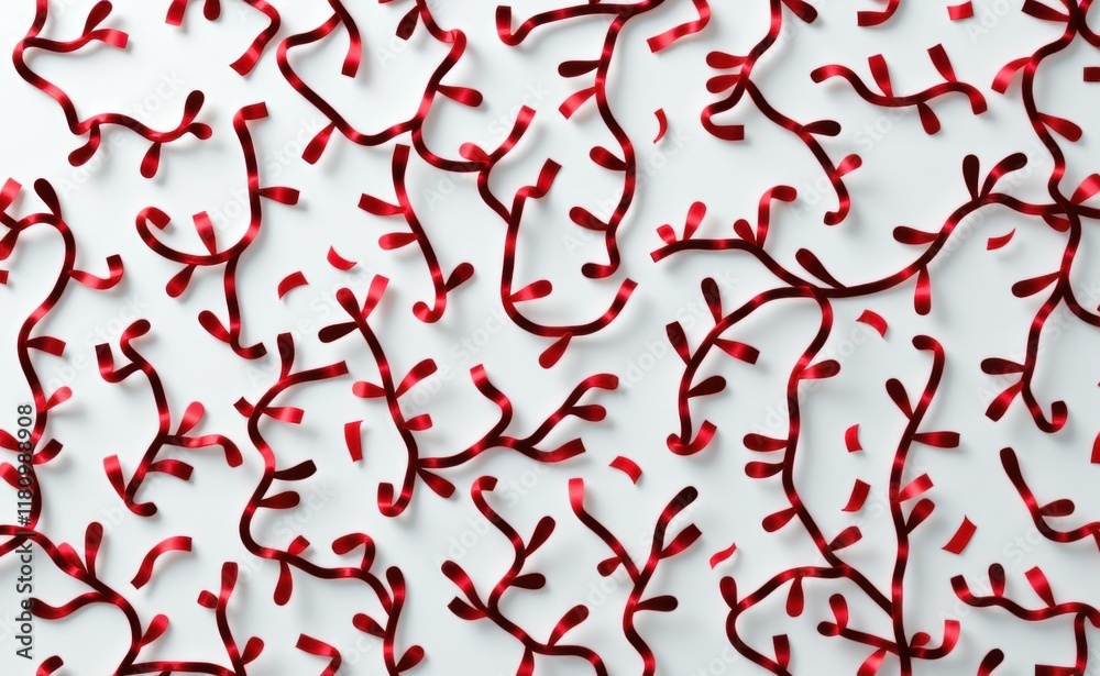 A vibrant abstract composition of intertwined ribbons adorned with colorful confetti, creating a festive and dynamic pattern. A vibrant abstract composition of intertwined ribbons adorned with colorful confetti, creating a festive and dynamic pattern.