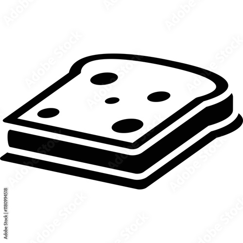 Simple vector icon of toast bread