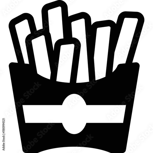 Icon of french fries, takeaway food

