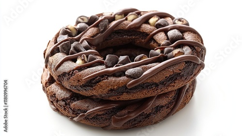 Double Chocolate Brownie Donuts: Indulge in Decadent Chocolatey Goodness. Rich, Creamy, and Sweet, these donuts are a must-try for chocolate lovers! photo