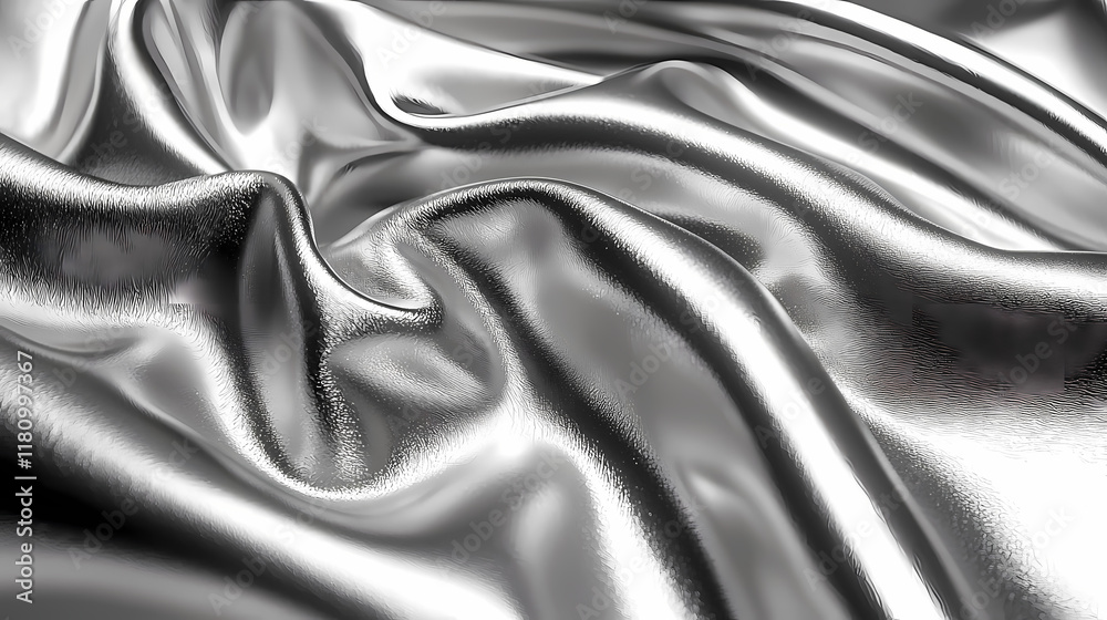 Silver Satin Drape: Luxurious Texture Silver Satin Drape: Luxurious Texture