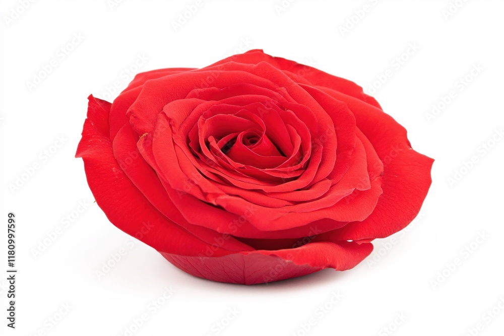 Elegant Red Rose Bloom on White Background for Floral Arrangements and Decorations Elegant Red Rose Bloom on White Background for Floral Arrangements and Decorations