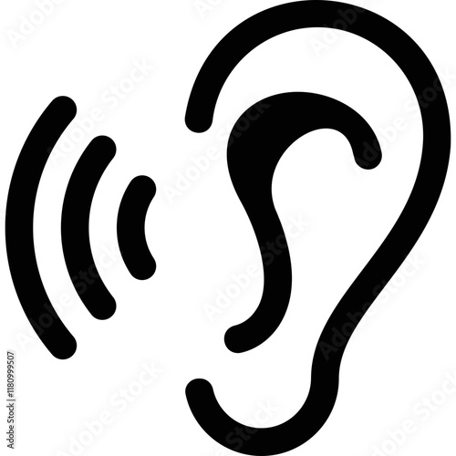 Simple vector icon ear