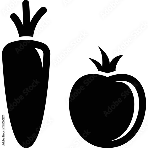 Simple vector icon vegetables