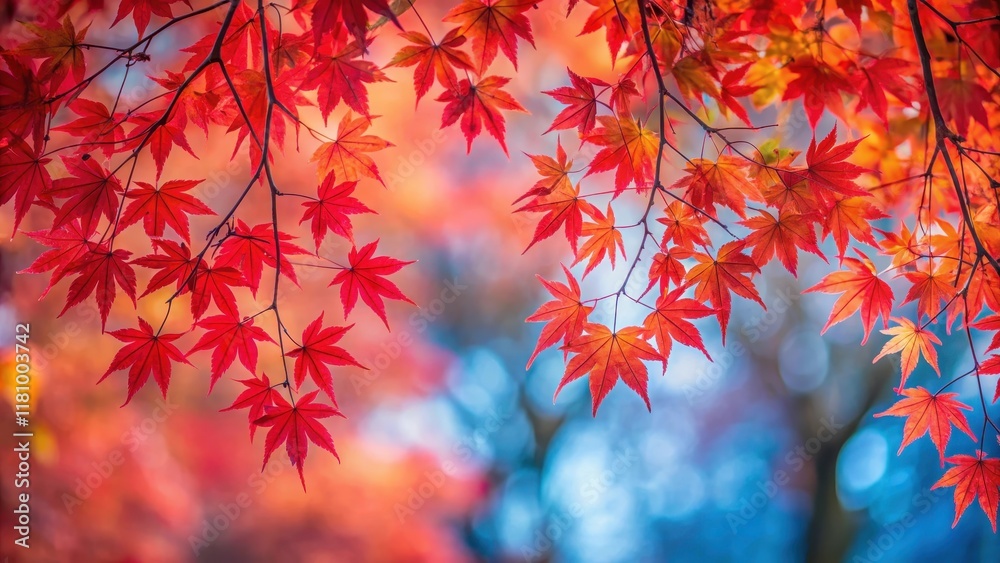 Red maple leaves on branches, tree branches, branch details, tree branches, branch details Red maple leaves on branches, tree branches, branch details, tree branches, branch details
