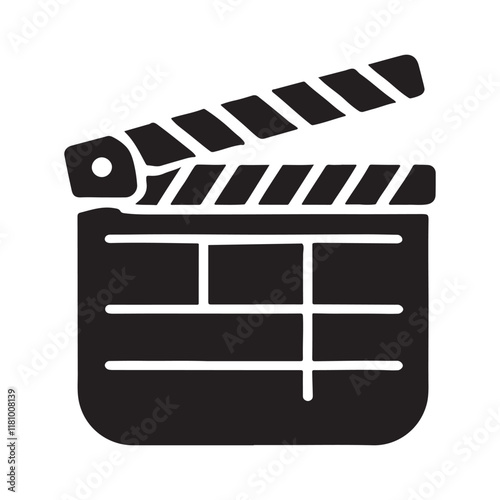 Movie clapper board cinema film making equipment creative design