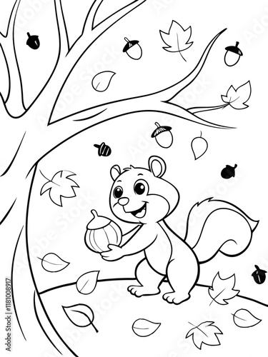 Squirrel Ready-to-print coloring page for standard paper